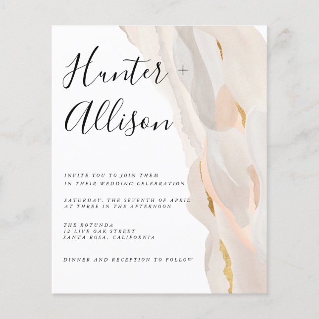 Budget Abstract Wedding Invitation (Front)