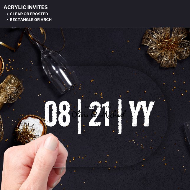 BUDGET Acrylic Wedding Save Date Minimalist ARCH Invitations (Creator Uploaded)