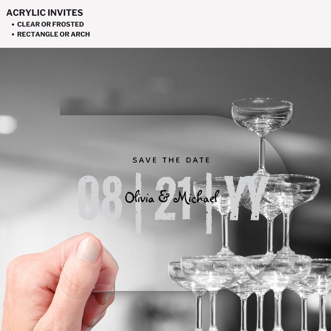 BUDGET Acrylic Wedding Save Date Minimalist Clear Acrylic Invitations (Creator Uploaded)