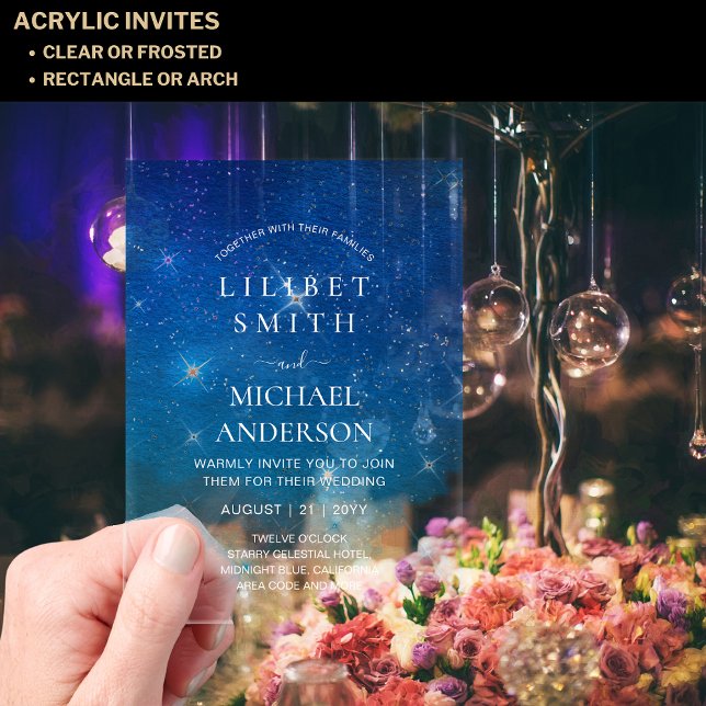 BUDGET Acrylic Wedding STARRY NIGHT CELESTIAL SKY Acrylic Invitations (Creator Uploaded)