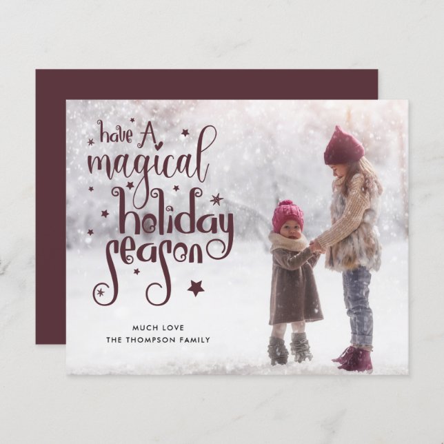 Budget Add Photo Magical Holiday Season Christmas (Front/Back)