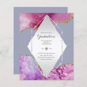 BUDGET Agate GRADUATION Party Invites Glitter Glam