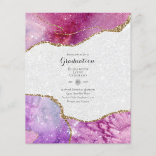 BUDGET Agate GRADUATION Party Invites Glitter Glam Flyer