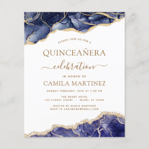 Budget Agate Navy Blue Quinceañera Gold Flyer