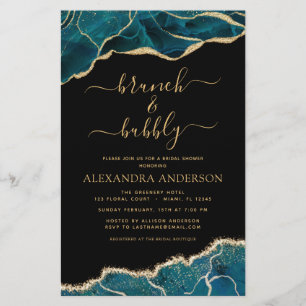 Budget Agate Teal Brunch & Bubbly Bridal Shower