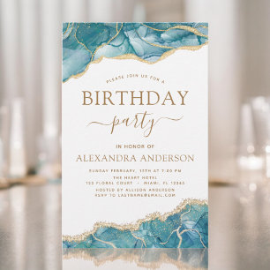 Budget Agate Turquoise Birthday Party Gold