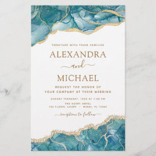 Budget Agate Turquoise Teal Gold Wedding