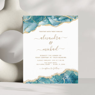 Budget Agate Turquoise Teal Gold Wedding