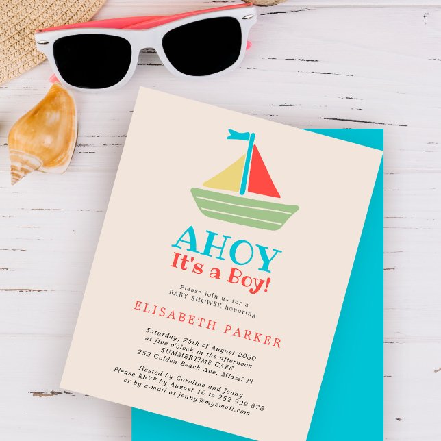 Budget Ahoy Its a Boy baby shower Invitation (Creator Uploaded)