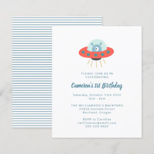 Budget Alien Spaceship 1st Birthday Invitation