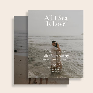 Budget All I Sea is Love 2 Photo Bridal Shower Flyer