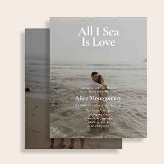 Budget All I Sea is Love 2 Photo Bridal Shower Flyer