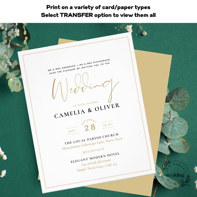 BUDGET All-in-1 Classic Gold Text White Wedding Fl Flyer (Creator Uploaded)