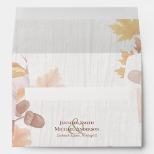 BUDGET All-in-1 Fall Leaves Terracotta Wedding Envelope