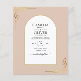 Budget All-in-1 Gold Accent Wedding INVITE Flyer