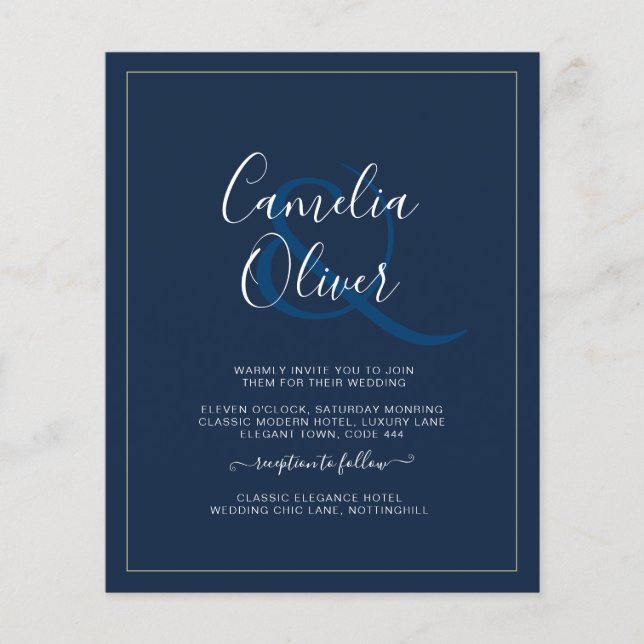 BUDGET All-in-1 Monochrome Ampersand Wedding Flyer (Front)