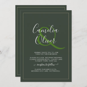 BUDGET All-in-1 Monochrome Ampersand Wedding Invitation