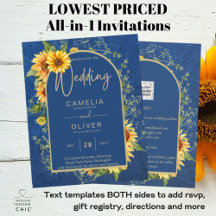 BUDGET All-in-1 Rustic Sunflowers BLUE Wedding