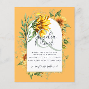 BUDGET All-in-1 Rustic Sunflowers Greenery Wedding Flyer