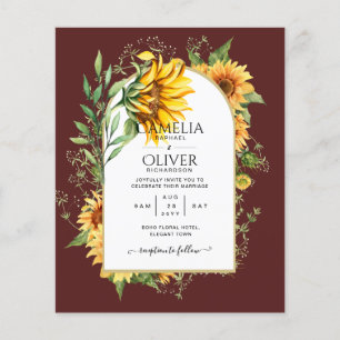 BUDGET All-in-1 Rustic Sunflowers Greenery Wedding Flyer