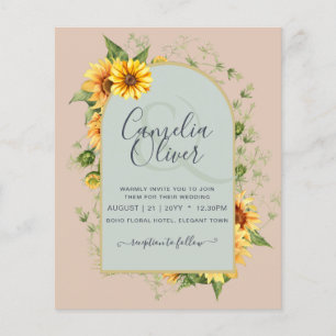 BUDGET All-in-1 Rustic Sunflowers Greenery Wedding Flyer