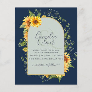 BUDGET All-in-1 Rustic Sunflowers Greenery Wedding Flyer