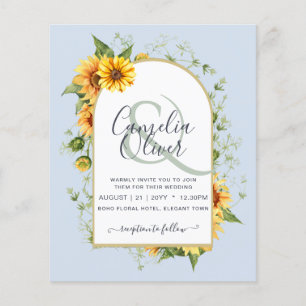 BUDGET All-in-1 Rustic Sunflowers Greenery Wedding Flyer
