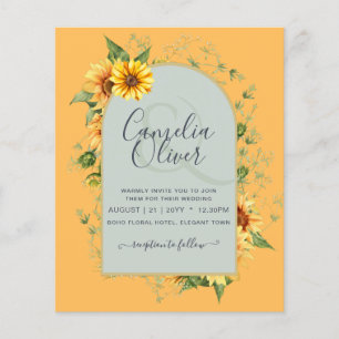 BUDGET All-in-1 Rustic Sunflowers Greenery Wedding Flyer