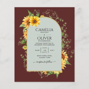 BUDGET All-in-1 Rustic Sunflowers Greenery Wedding Flyer