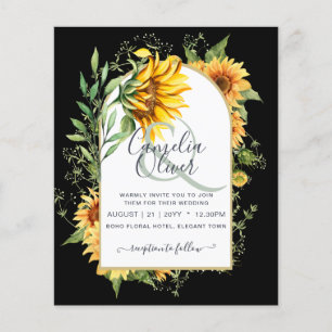 BUDGET All-in-1 Rustic Sunflowers Greenery Wedding Flyer