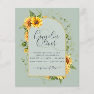 BUDGET All-in-1 Rustic Sunflowers Greenery Wedding Flyer