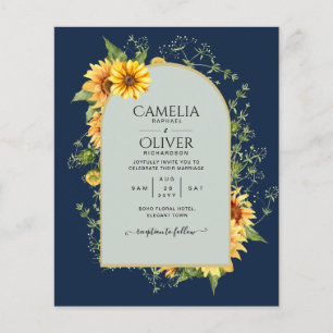 BUDGET All-in-1 Rustic Sunflowers Greenery Wedding Flyer