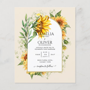 BUDGET All-in-1 Rustic Sunflowers Greenery Wedding Flyer
