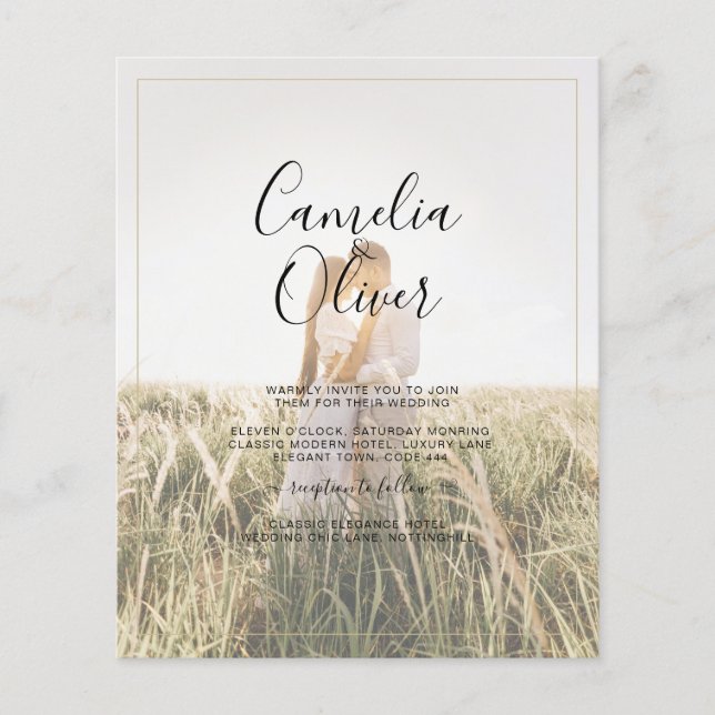 Budget All-in-1 Rustic Terracotta GOLD Wedding Flyer (Front)