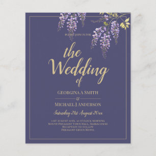 BUDGET All-In-1 Wisteria Dusty Purple Gold Wedding Flyer