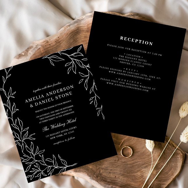 Budget All in One Black & White Wedding Invitation Flyer (Creator Uploaded)