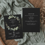 Budget All in One Eucalyptus Wedding Invitation Flyer<br><div class="desc">Budget All in One Black Eucalyptus Greenery Succulent Botanical Watercolor Spring Wedding Invitations on White background - includes beautiful and elegant script typography with modern botanical leaves and greenery for the special Wedding day celebration.</div>