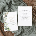 Budget All in One Eucalyptus Wedding Invitation Flyer<br><div class="desc">Get ready to set the tone for your upcoming wedding with our beautiful and budget-friendly all-in-one eucalyptus wedding invitations. These invitations feature a stunning eucalyptus design, bringing a touch of nature to your special day. With a budget-friendly price point, you can have the perfect invitation without breaking the bank. Our...</div>
