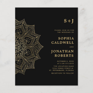 Budget All in One Gold Mandala Wedding Invite