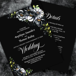 Budget All In One Moody Black Floral Wedding
