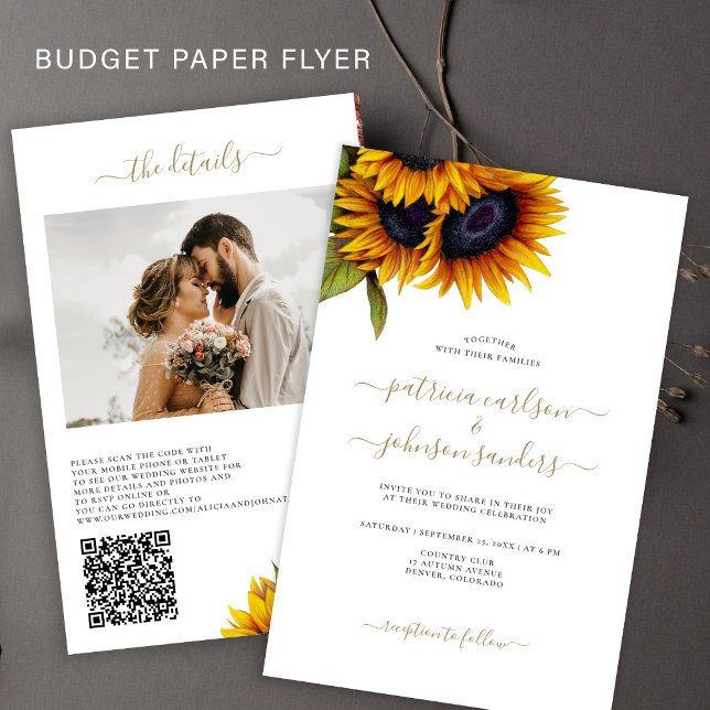 Budget all in one photo details wedding invitation flyer (Creator Uploaded)