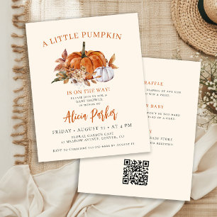 Budget all in one pumpkin baby shower invitation