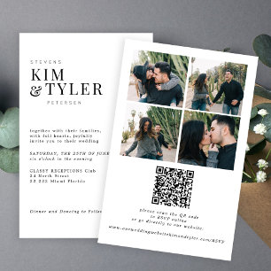 Budget all in one QR RSVP photo wedding Invitation