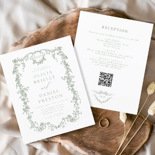 Budget All In One Victorian QR Code  Green Wedding
