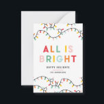 budget All is bright fun modern bright Christmas Card<br><div class="desc">budget All may not be calm but all can still be bright with this fun modern colourful Christmas card.</div>