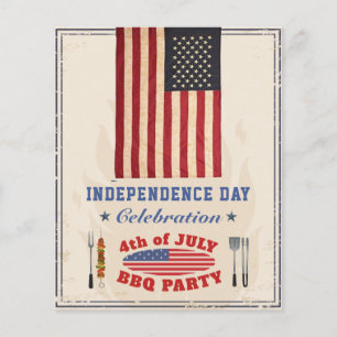 BUDGET American Flag 4th of JULY BBQ Party Invite Flyer