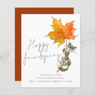 Budget Animal Cat Happy Friendsgiving Card