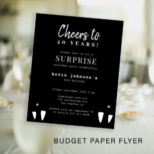 Budget any age men birthday party invitation flyer