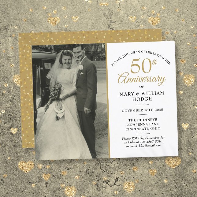 Budget Any Anniversary Year Wedding Photo Invite (Budget Any Anniversary Year Wedding Photo Invite)
