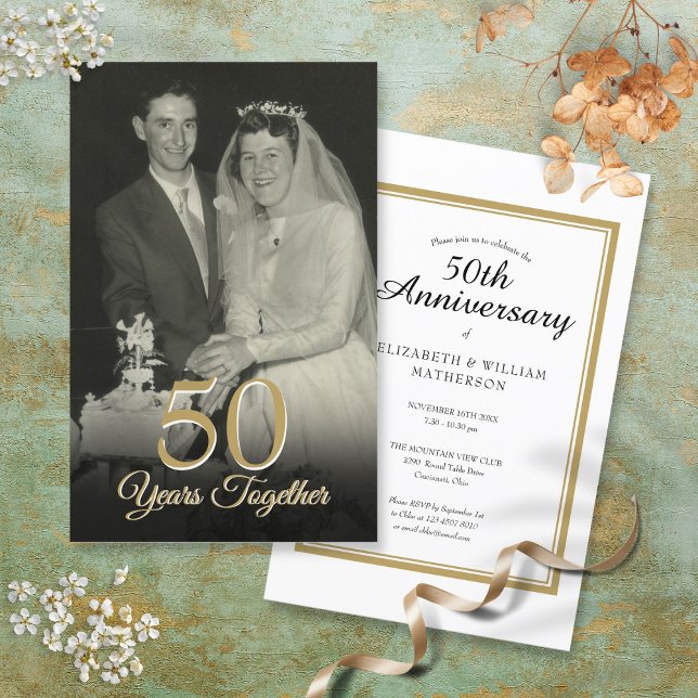 Budget Any Year Wedding Anniversary Photo Invite (Budget Any Year Wedding Anniversary Photo Invite)